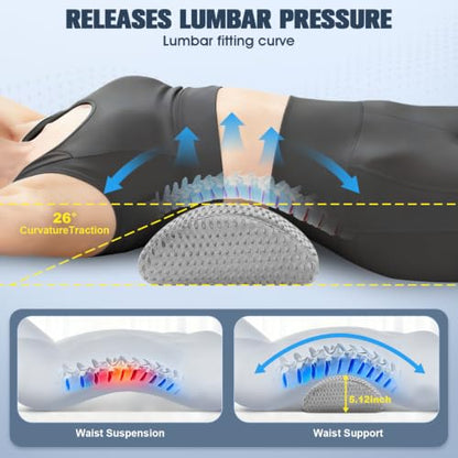 Ergonomic Memory Foam Lumbar Support Pillow for Chairs Gray