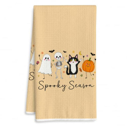 Halloween Ghost Cat Kitchen Hand Towels 16x24 Inch - Decorative & Absorbent