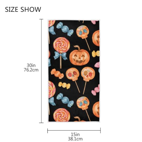 Halloween Pumpkin Lollipop Hand Towel - Ultra Soft Absorbent Kitchen & Bathroom