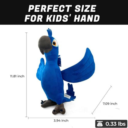 Blue Parrot Plush Pillow - Soft Stuffed Animal Toy for Kids & Fans