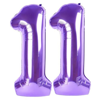 Purple Number Balloons for 11th Birthday Party Decoration – 40 Inches, Variation: Purple / Number 11