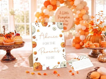 Pumpkin Baby Shower Games Set - Fall Gender Reveal Party Activities