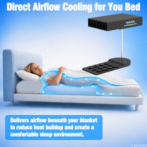 Bed Fan Under Sheets with Adjustable Speed - Black