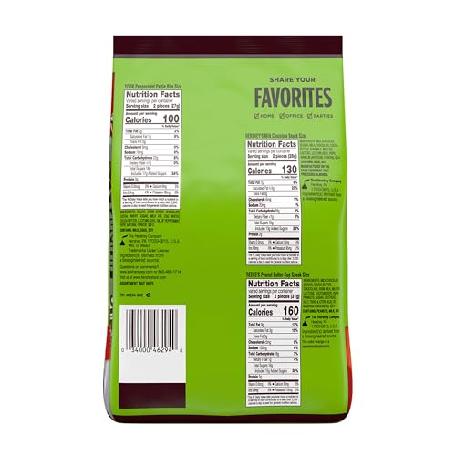 HERSHEY'S Assorted Chocolate Candy Variety Pack - 25 Ounce - Includes Milk, Dark, Reese's, Almond Joy & Kit Kat