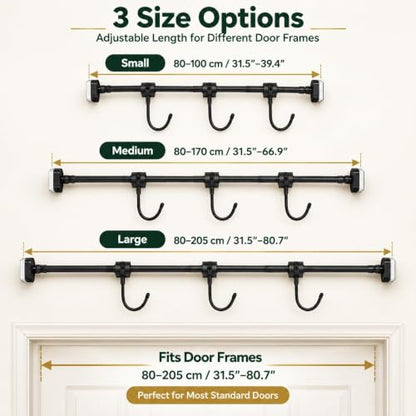 Adjustable Garland Hanger for Door Frame No Hardware, Extends 31.5-94.5 Inches, Holds 20 Lbs, Damage-Free Christmas Halloween Decor — B / S (31.5-39.4in)