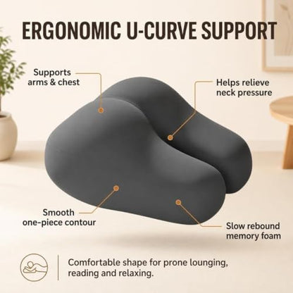 Dark Gray Butt Shape Body Pillow for Support & Comfort - Stomach Sleep Aid