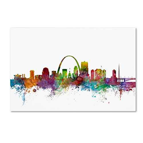 Trademark Fine Art St. Louis Missouri Skyline by Michael Tompsett, 22x32-Inch