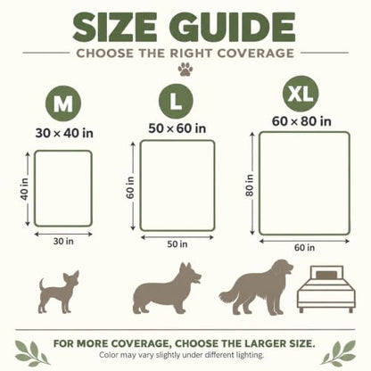 Reversible Waterproof Pet Blanket for Large Dogs - Green 50x60 Inches
