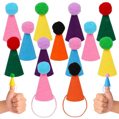 Mini Felt Party Hats for Stuffed Animals Dogs Cats Dolls - Multicolor 12pcs