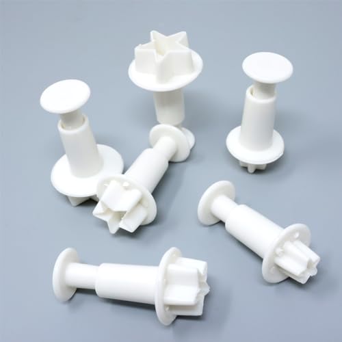 Star Shaped Mini Embossing Molds - 2 Set Plastic Cookie Cutters for Cake Decorating