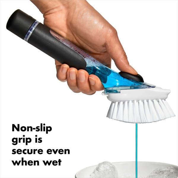 OXO Good Grips Soap Dispensing Dish Scrub Brush - Efficient Kitchen Cleaning Tool