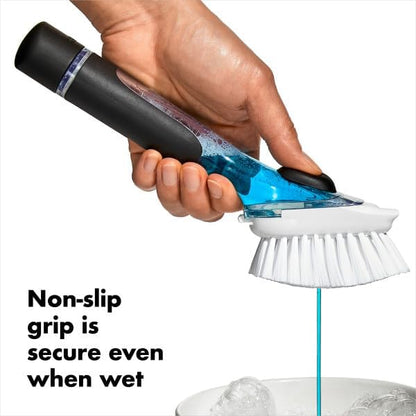 OXO Good Grips Soap Dispensing Dish Scrub Brush - Efficient Kitchen Cleaning Tool