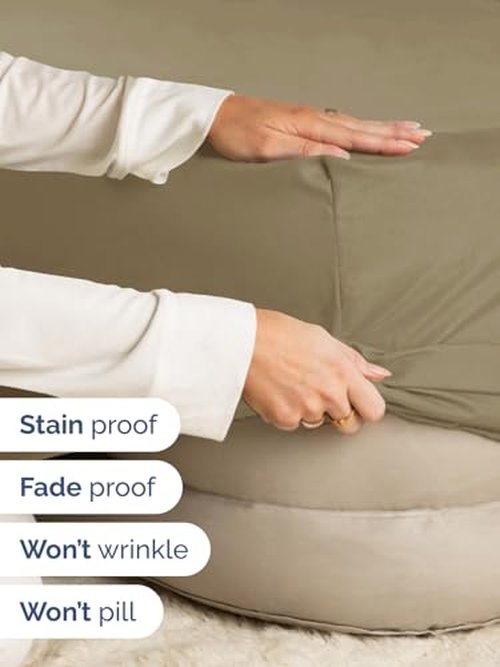 Extra Deep Split King Fitted Sheet - Hotel Luxury Single Fitted Sheet Only - Easily Fits 18 inch to 24 inch Mattress - Ultra Soft, Wrinkle & Fade Free w/Extra Deep Pocket - Breathable & Comfy - Khaki