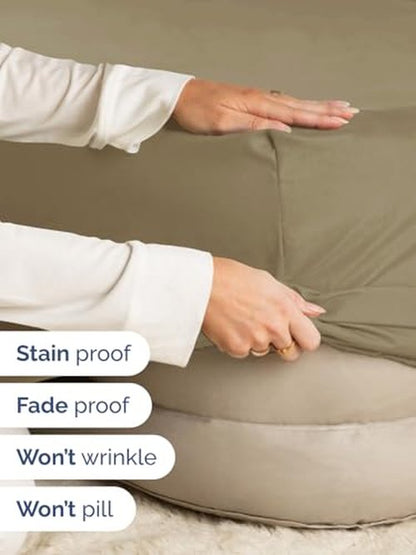 Extra Deep Split King Fitted Sheet - Hotel Luxury Single Fitted Sheet Only - Easily Fits 18 inch to 24 inch Mattress - Ultra Soft, Wrinkle & Fade Free w/Extra Deep Pocket - Breathable & Comfy - Khaki
