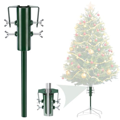 Christmas Tree Height Extender Pole with Clamp Plates - Fits 0.5-1.38 Inch Poles