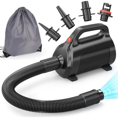 650W Electric Inflatable Air Pump with 4 Nozzles - Fast Air Mattress & Pool Float Inflator