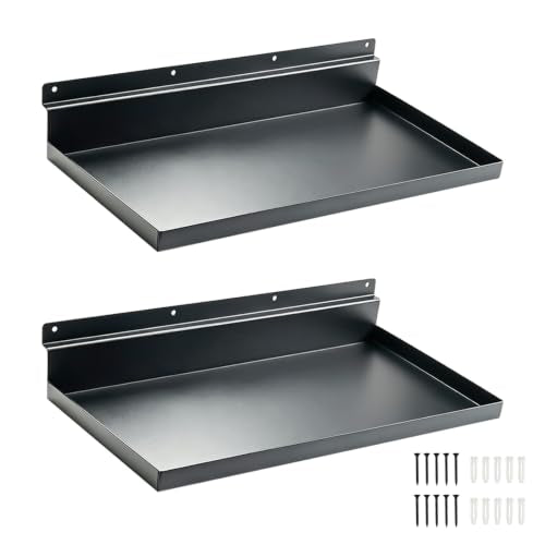 Garage Storage Shelves 2 Pack Compatible with Gladiator GearTrack & GearWall - Solid Metal Wall Shelving for Garage Organization