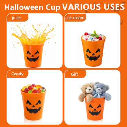 Halloween Plastic Cups 16OZ - 60 Pack Blue & Multicolor Reusable Party Cups
