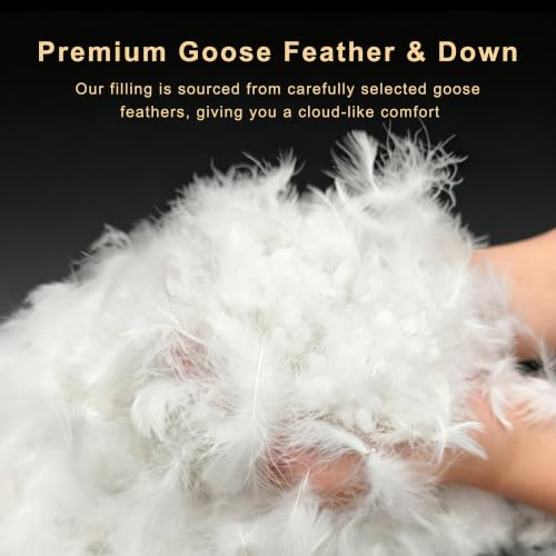 White King Goose Feather and Down Comforter Duvet Insert - 80% Goose Feather, 15% Down, 5% Fiber, 106" x 90"