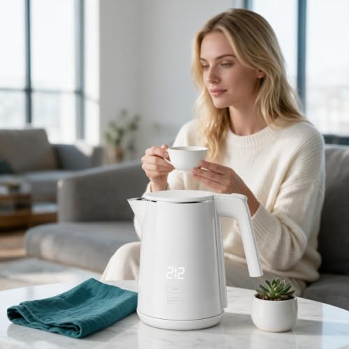 Electric Kettle with Adjustable Temperature 1200W Rapid Boil Water Boiler
