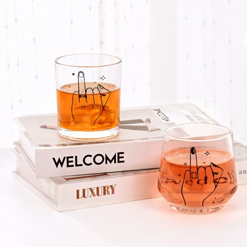 Ring Finger Wine Glasses Set for Couples - Wedding & Engagement Gift