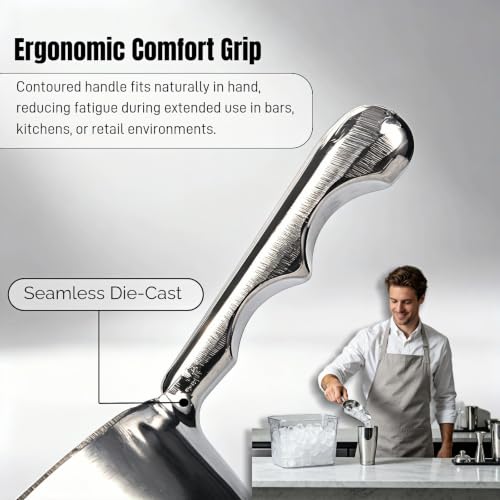 Heavy Duty 12oz Aluminum Ice Scoop 2 Pack for Kitchen & Bar Use