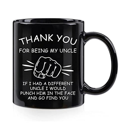 WENSSY Best Uncle Gift Mug - Funny Black 11oz Coffee Cup for Uncle