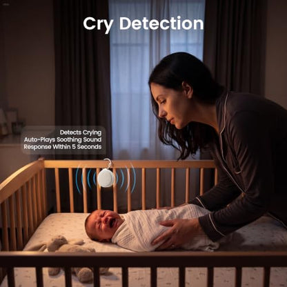 Baby Crying Detection Sound Machine with 35 Non-Looping Soothing Sounds