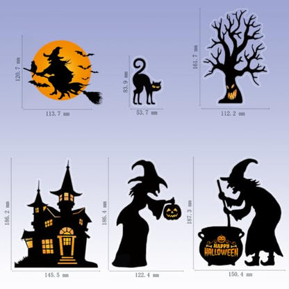 Halloween Window Clings Set - 138 Pieces, 8 Sheets, Ghost Skeleton Bat Decor A4 Variation