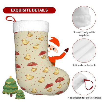 Raindrop Ducks Christmas Stockings with White Soft Plush Cuff - Holiday Decor