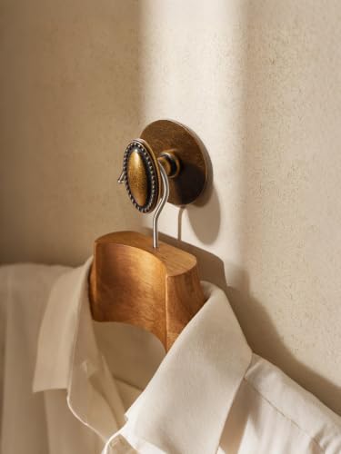 2 Pack Gold Adhesive Coat Hooks - No-Drill Wall Mount Towel & Hat Hooks