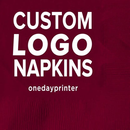 100 Custom Logo Cocktail Napkins Imprinted with Logo for Corporate Events - Rush 24-Hour Service