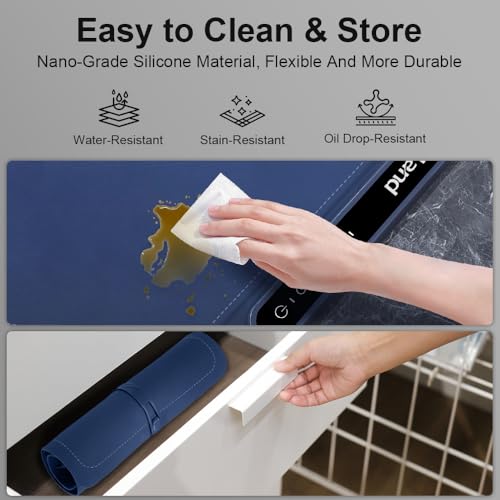 Extra-Large Warming Mat for Food - 3 Temp Levels Food Warmers, Foldable Electric Warming Tray with Child Safety Lock, Auto-Shutoff, Full Surface Heating Silicone Heating Tray for Gatherings, Parties