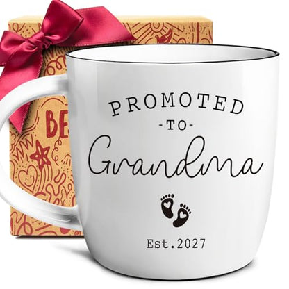 First Time Grandma Mug with Baby Footprint 2027 - Gift for New Grandmas