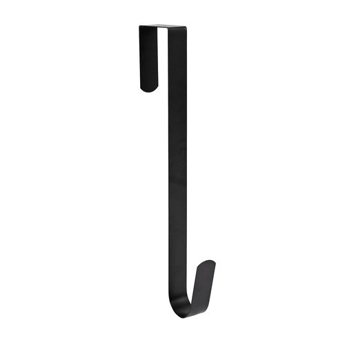 Sattiyrch 12" Wreath Hanger for Front Door,Steel Over The Door Hanger Hook,Wreath Door Hanger (Black,1)