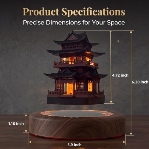 Multicolor Levitating Ancient Tower Lamp Magnetic Floating Night Light 360° Spinning