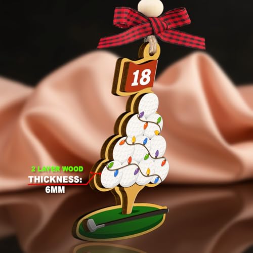 Golf Ornament - Golf Club Christmas Tree Decoration for 2025 - Golf Lover Gift - Wooden Golfing Ornament - Variation of THIS listing