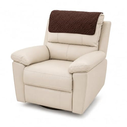 Brown Headrest Cover for Recliner Chair Sofas Non Slip Machine Washable - 1PC
