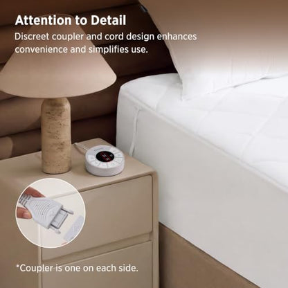 Queen Heated Mattress Pad with 4 Zones & Memory Function - Bed Warmer