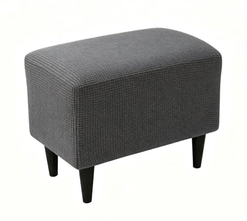 Lime Stretch Rectangle Ottoman Cover - Elastic Slipcover for Footstools