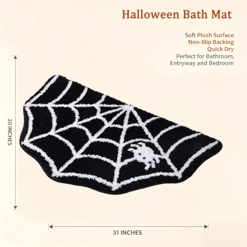 Halloween Ghost Bath Mat - Fun Fluffy Shower Rug with Non-Slip Backing - 19x31 Inch, Style 3