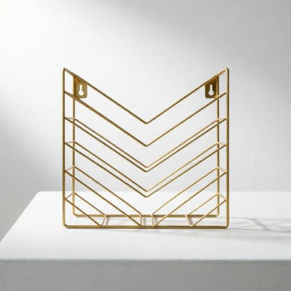 Wall Magazine Rack Metal Wire Shelf Organizer Book Holder Black
