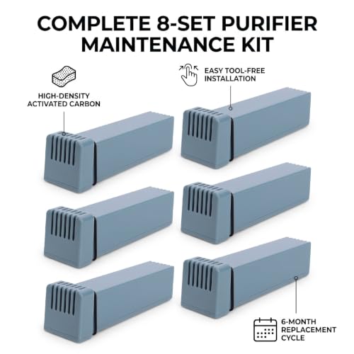 8 Pack Air Purifier Filter Replacement Carbon Filter Cartridges