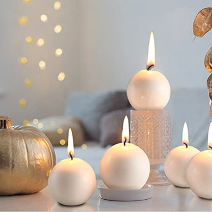 7 Pieces Round Unscented Candles - Decorative Ball Candles for Weddings Parties