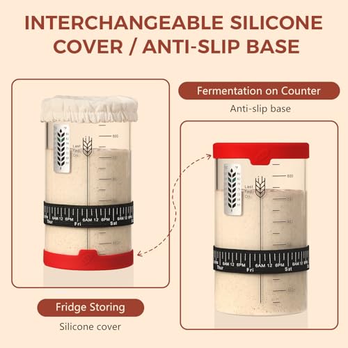 Sourdough Starter Jar Kit - 24 oz Wide Mouth Glass Baking Supplies