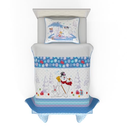 Frosty The Snowman Twin Quilt Set with Pillow Sham - Holiday Bedding