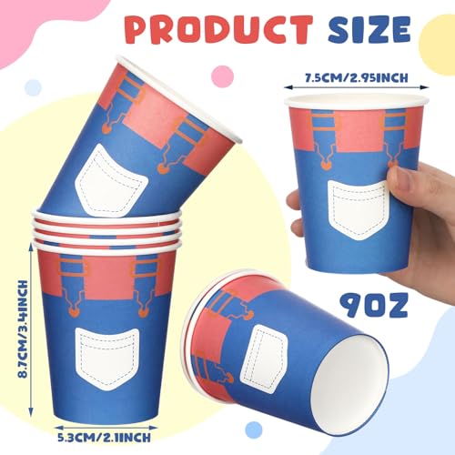 100 Pack Christmas Cartoon Paper Cups 9 Oz Party Supplies for Birthdays & Events