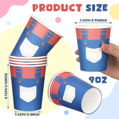 100 Pack Christmas Cartoon Paper Cups 9 Oz Party Supplies for Birthdays & Events