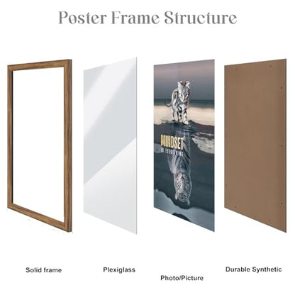 Brown 28x28 Inch Rustic Picture Frame - Large Wall Gallery Photo Frame