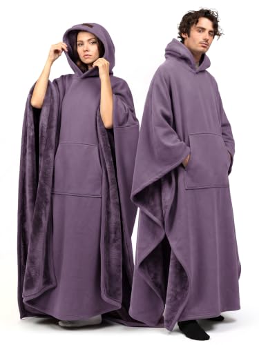 Weighted Hoodie with Kangaroo Pocket & Faux Fur Lining - Arcane Dark Purple, 5'7 to 6'1